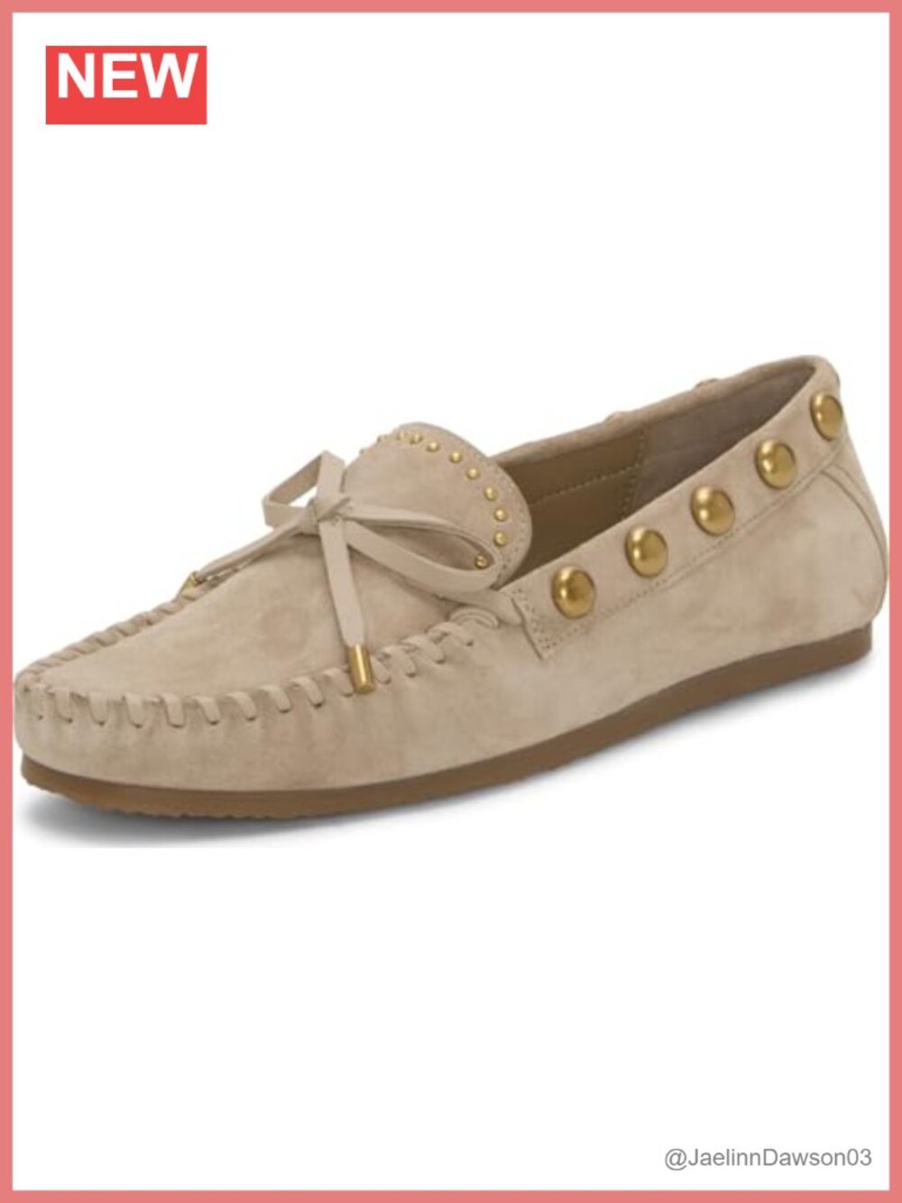 Studded Suede Mocassin Loafers Slip-On Cushioned Almond Toe